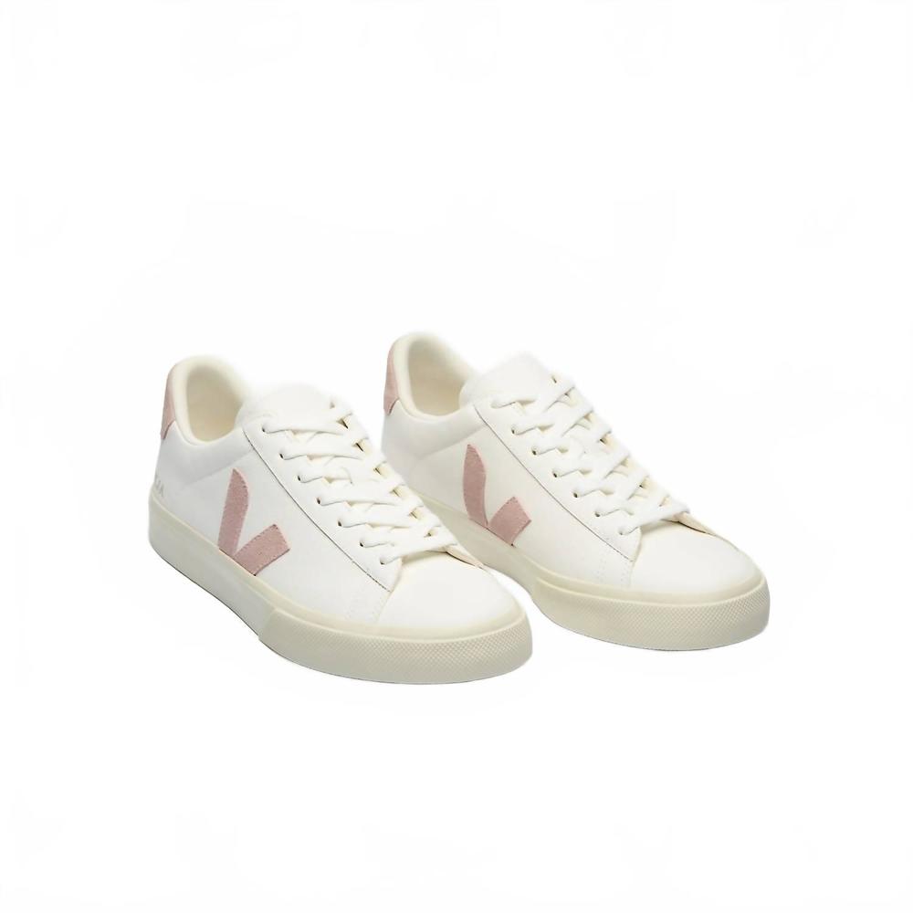NEW VEJA women's campo chromefree sneakers in extra white/babe - Picture 2 of 3